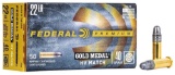 Federal - 719 Premium Gold Medal - .22LR 40GR LRN - 50 Rounds