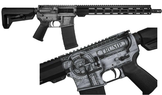 Shark Coast - TRUMP 2.0 DEEP ENGRAVED - 5.56 - Silver/Black Distressed
