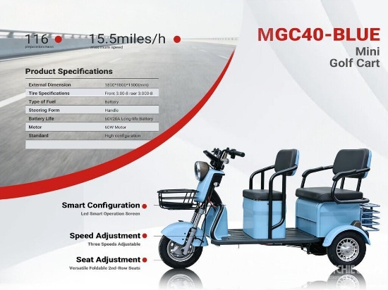 2026 IRGC40 MGC40 2-Passenger Electric Mini Golf Cart Unused / Unassembled