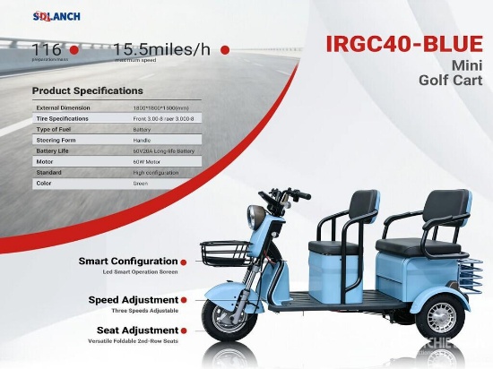 2026 IRGC40 MGC40 2-Passenger Electric Mini Golf Cart Unused / Unassembled