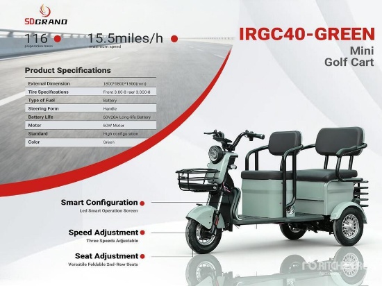 2026 IRGC40 MGC40 2-Passenger Electric Mini Golf Cart Unused / Unassembled