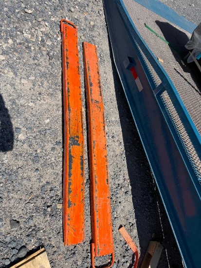 Pair of Used Forklift Fork Extensions Bent