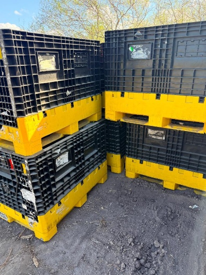 Heavy-Duty Collapsible Plastic Bulk Containers Quantity 6
