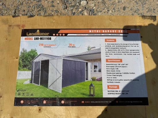 LandHonor LHR-MS1119B 11.6' x 19.7' Metal Garage Storage Shed 216 Sq. Ft.