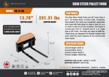 Unused 2026 WOLVERINE FK-11-48W Skid Steer Pallet Forks