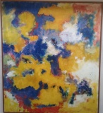 Post War Painting attributed Sam Francis - Oil canvas