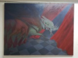 Salvador DALÌ - Antique Oil canvas painting Surrealist