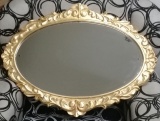 Stylish Antique Gold Mirror Oval Dored