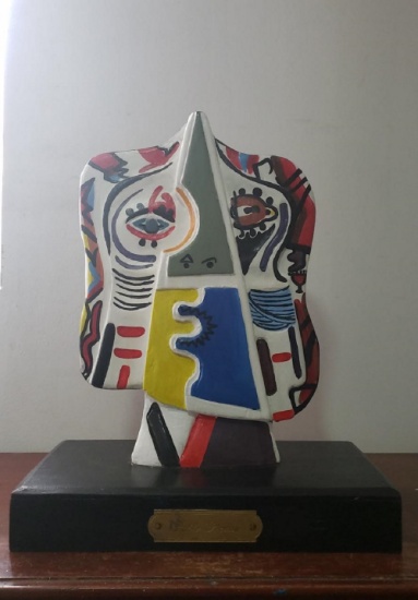 Spanish Máster Picasso Sculpture Polychrome Wood