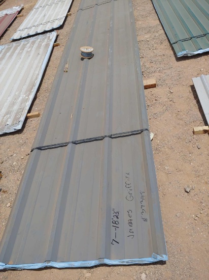 Sheet metal: Gray, 7 sheets - 18'2"