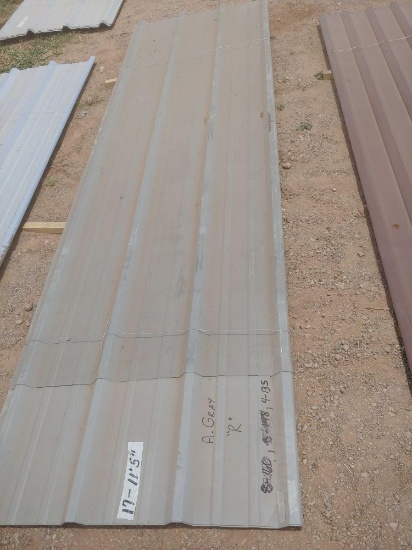 Sheet metal: gray, 17 sheets - 11'5"