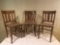 3 wooden chairs