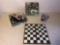 Poker set and chips, checkers