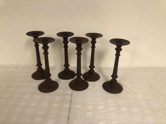 6 iron candle sticks