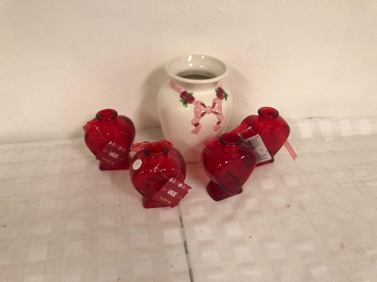 5 valentine vases