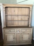 2 piece pine hutch