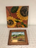 Jennings painting and sunflower art