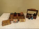 Vintage Shoe shine set, coke box, tobacco