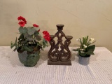 Decorative flowers and Candle Holder