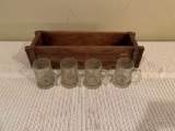 Wooden box with mugs