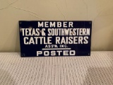 Texas cattle raisers Metal Sign