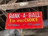 Antique Bank-a-ball sign