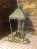 Lantern and sign