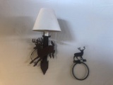 Wall lamp, towel ring