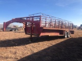 22 X 6 Cattle Trailer, wood floor, 7000 lbs axel, good tires, one cut gate...