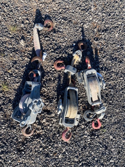 3 ALUMINUM RATCHET STRAP... COME ALONG