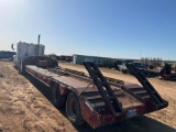 HYSTER EQUIPMENT TRAILER WITH FLIP DOWN RAMPS AND DOVE TAIL 34 FT SELLS WITH TITLE