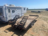 pintle hitch equipment trailer 16 ' with 5 ' dove ramps... good floor, nearly new tires sells with