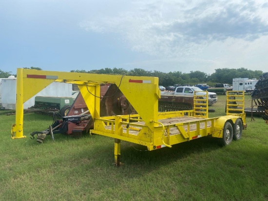 HEAVY DUTY TRAILER... 14 FT WITH 3 FT DOVETAIL... 8 LUG AXLES, GOOD TIRES, LIGHTS WORK, VINTAGE CHEV