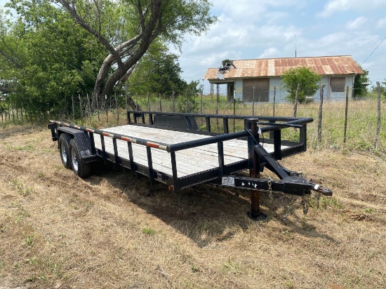 TEXAS PRIDE 20 ? BUMPER PULL FLATBED TRAILER 20 FT BY 83 ? FLATBED, 2-5/16? BALL HEAVY JACK WOOD