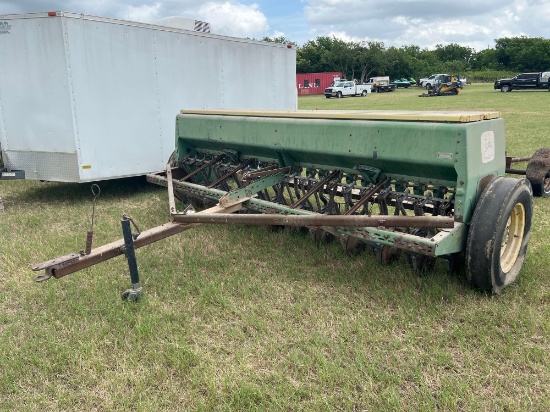 21 hole John Deere grain drill with fertilizer box... 12 ft wide , 7 inch spacing... 8300 model...