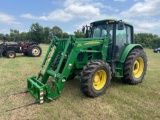 6430 John Deere cab tractor with 673 loader... 2197 Hours, sells with hay spikes EVERYTHING WORKS AS