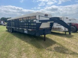 32X6ft Gooseneck Brand stock trailer New rubber floor, new lights and good tires... SELLS WITH A BIL