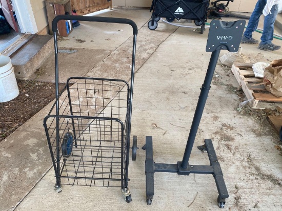 CART ON WHEELS AND TV STAND...