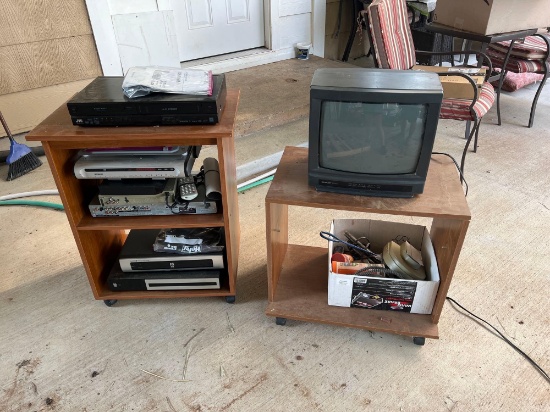 DVD PLAYER, TV, AND... STAND...