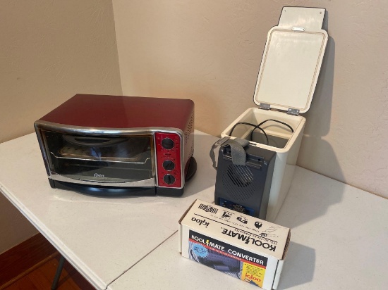 OYSTER CONVENTIONAL OVEN AND CIGARETTE LIGHTER, 12 VC TRAVEL COOLER / WARMER AND KOOLMATE CONVERTER