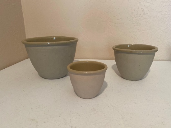 SET OF 3 BENNINGTON POTTERY BOWL DATES 1875, 1876, 1877