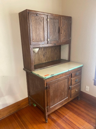 HOOSIER CABINET (WITH FLOUR BIN AND ICE HOLDER)...