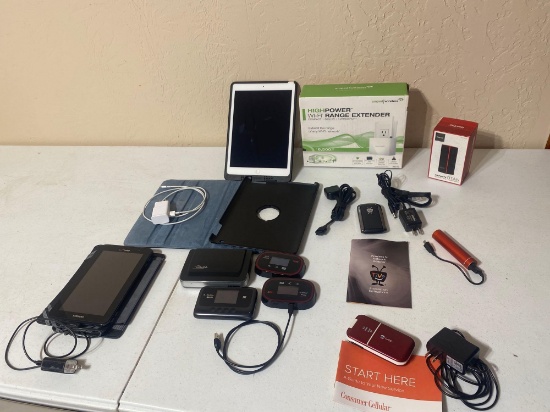 TABLET, IPAD, HIGH POWER WIFI RANGE EXTENDER, ROUTER, 2 VERIZON HOTPOT JETPACK, 1 T-MOBILE HOTSPOT,