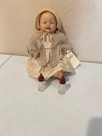 VINTAGE PORCELAIN HEAD, HANDS, FEET DOLL...