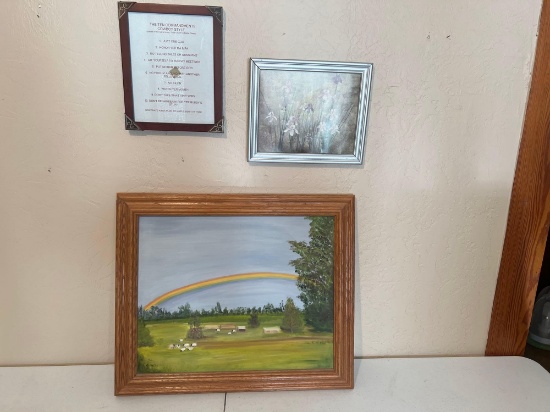 COWBOY TEN COMMANDMENTS RAINBOW AND PASTURE FLOWERS