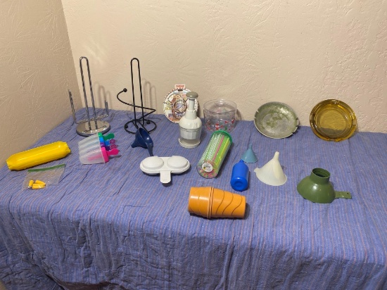 PAPER TOWEL HOLDERS, HAND CHOPPER, FUNNELS, ASH TRAYS AND MORE