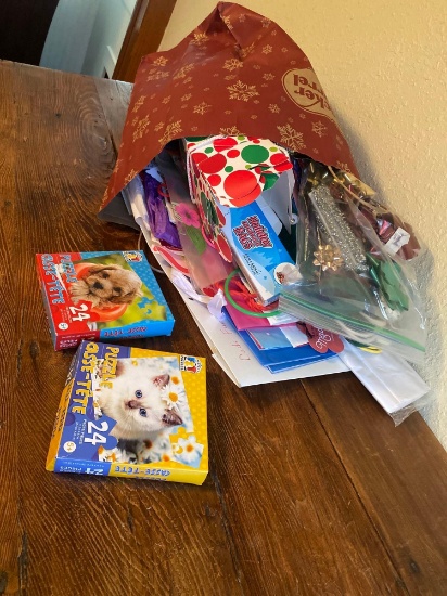 GIFT WRAPPING AND PUZZLES