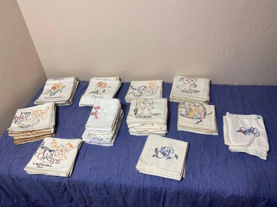 EMBROIDERED KITCHEN TOWELS APPROXIMATELY 65