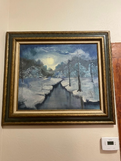 GOODNER JENNINGS 1977 FRAMED CANVAS PICTURE 28 x 32