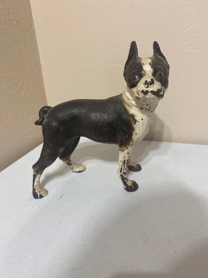 VINTAGE HEAVY IRON DOG DOOR STOP / STATUE